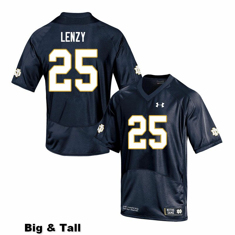 Men's NCAA Notre Dame Fighting Irish #25 Braden Lenzy Stitched College Under Armour Authentic Navy Big & Tall Football Jersey UM10H12FG